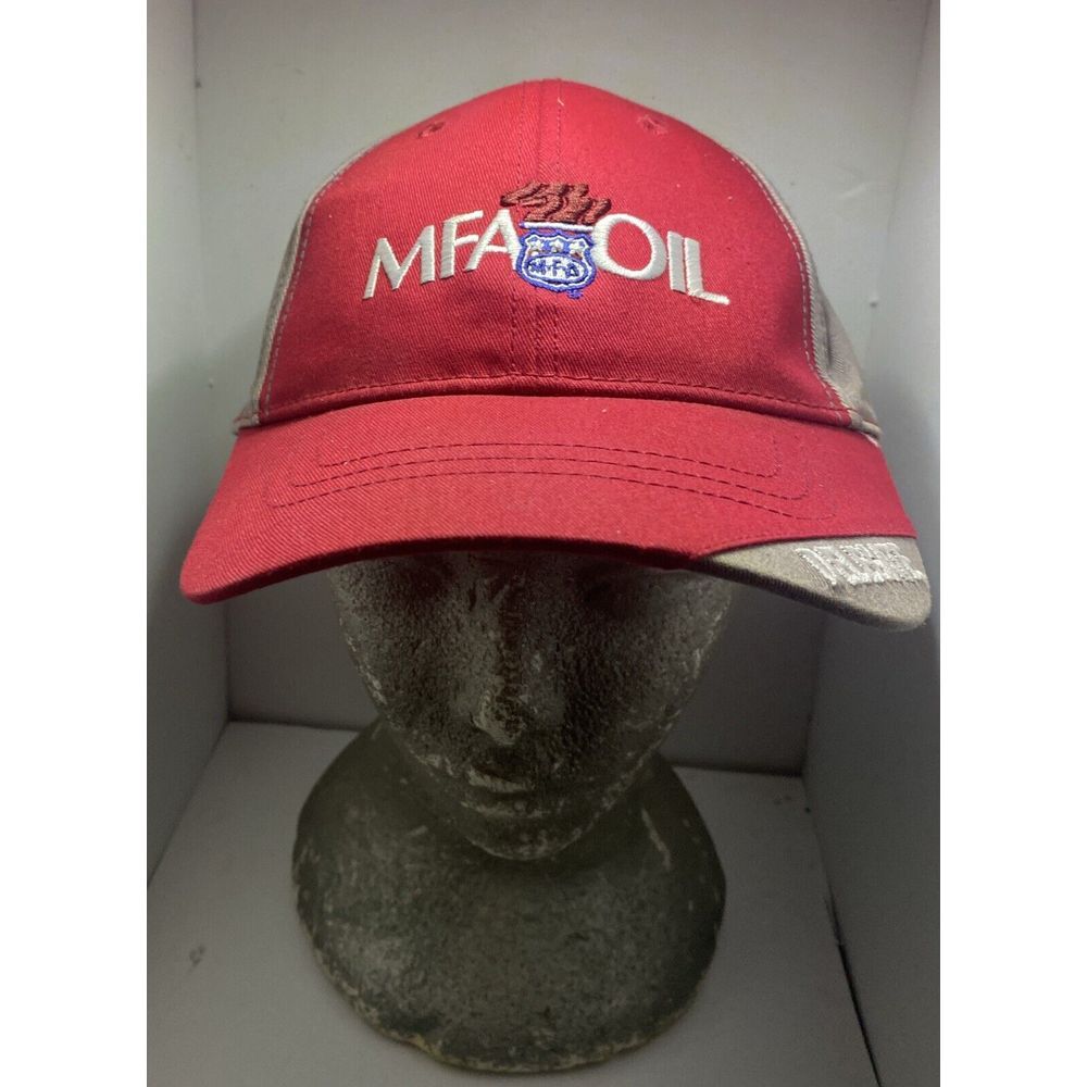MFA Oil Embroidered Delegate Cap Hat‎ Adjustable Maroon Grey